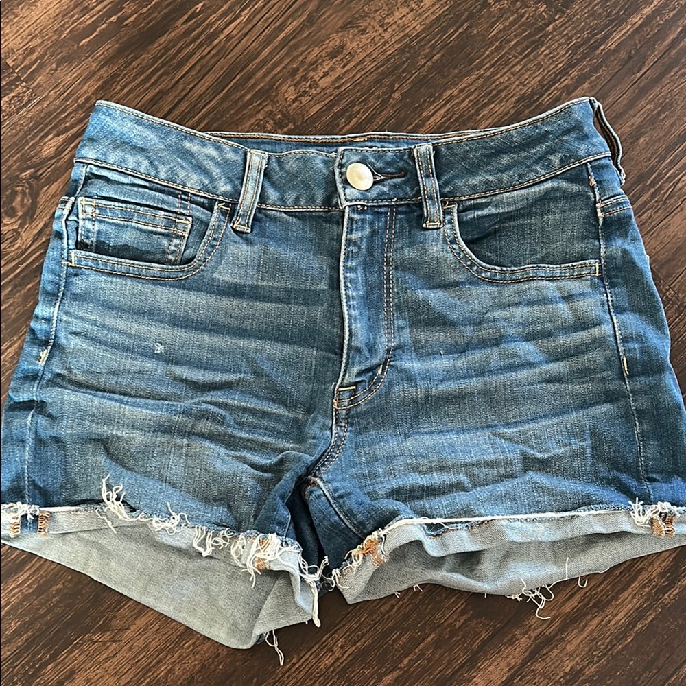 American Eagle Outfitters Distressed Blue Jean Shorts